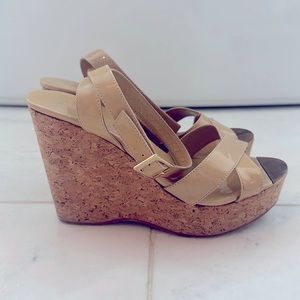 Jimmy Choo Nude Patent Wedge